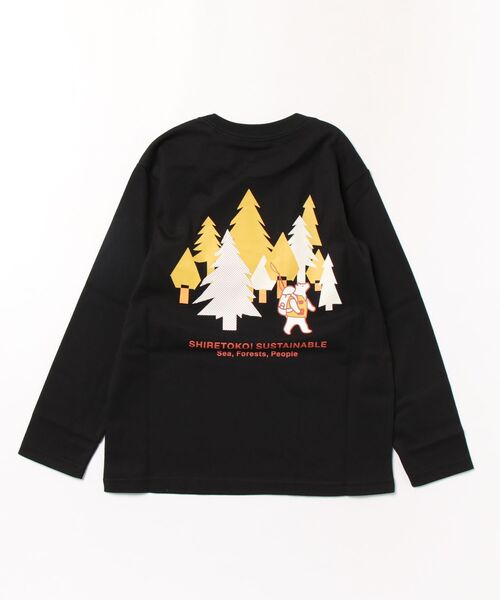 THE NORTH FACE（ザノースフェイス）の「L/S Shiretoko Toko Tee NTJ82630ST（Tシャツ/カットソー・キッズ・ブラック/ホワイト・140/150/160/130）」の3枚目の写真