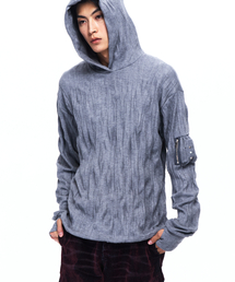 CRINKLE HOODIE LONG SLEEVE - GRAY