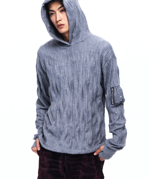 RSSC(アールエスエスシー)の「CRINKLE HOODIE LONG SLEEVE - GRAY(パーカー・レディース・その他・1/2)」の1枚目の写真