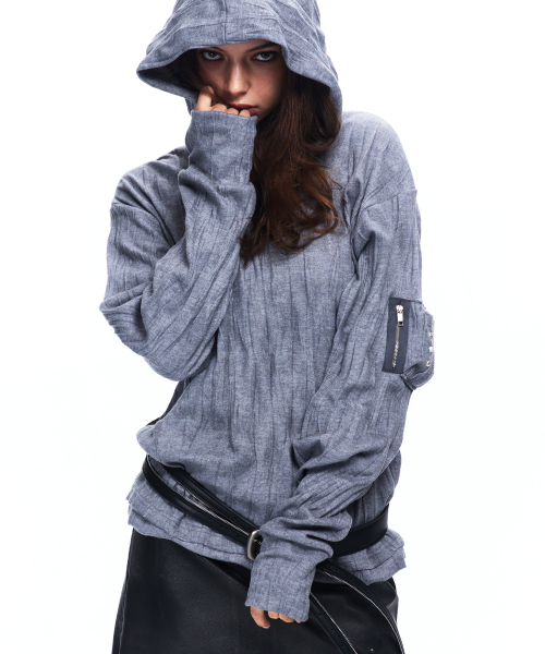 RSSC(アールエスエスシー)の「CRINKLE HOODIE LONG SLEEVE - GRAY(パーカー・レディース・その他・1/2)」の4枚目の写真