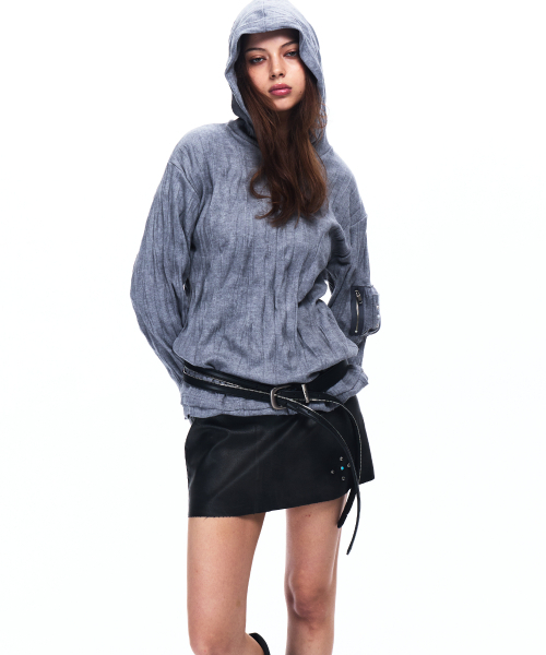 RSSC(アールエスエスシー)の「CRINKLE HOODIE LONG SLEEVE - GRAY(パーカー・レディース・その他・1/2)」の5枚目の写真