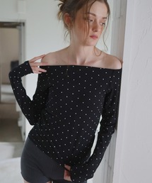 カップ付きドットTシャツ
