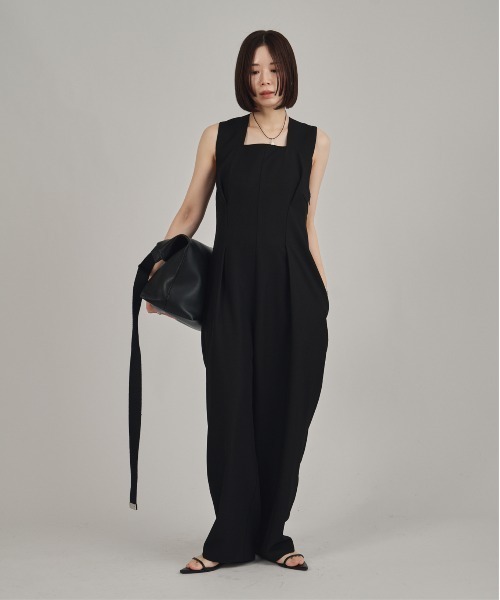 louren(ローレン )の「【louren/ローレン】back tie combinaison/バックタイコンビネゾン(サロペット/オーバーオール・レディース・アイボリー/ブラック・S/M)」の1枚目の写真