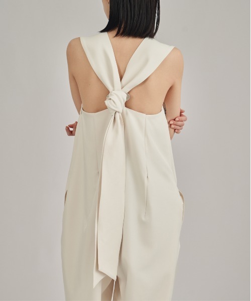 louren(ローレン )の「【louren/ローレン】back tie combinaison/バックタイコンビネゾン(サロペット/オーバーオール・レディース・アイボリー/ブラック・S/M)」の8枚目の写真