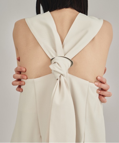 louren(ローレン )の「【louren/ローレン】back tie combinaison/バックタイコンビネゾン(サロペット/オーバーオール・レディース・アイボリー/ブラック・S/M)」の9枚目の写真