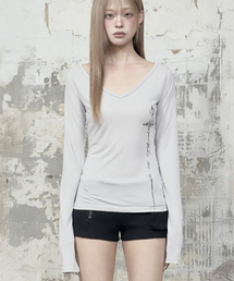 Back Double Cross Printing Long Sleeve (Gray)
