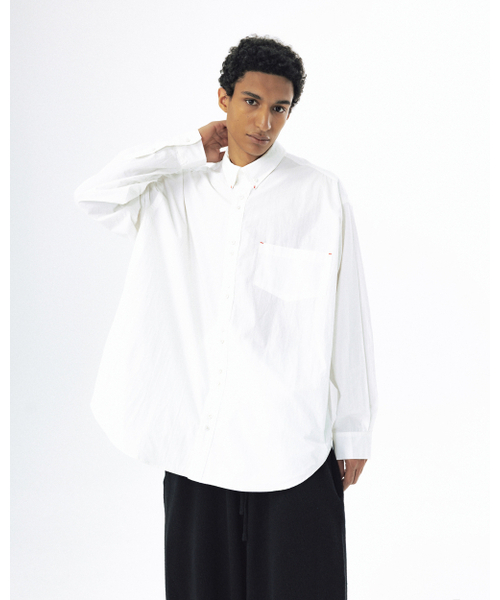 ANGLAN(アングラン)の「Double Button Solid Shirt - White(シャツ/ブラウス・メンズ・その他・ONE SIZE)」の4枚目の写真