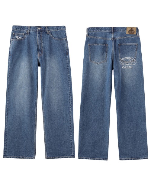 XLARGE(エクストララージ)の「OLD ENGLISH DENIM PANTS(デニムパンツ・メンズ・ブラック/インディゴブルー/ライトインディゴブルー・36inch/30inch/32inch/34inch)」の6枚目の写真