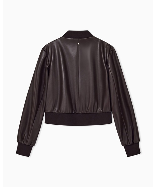 ARMANI EXCHANGE（アルマーニエクスチェンジ）の「【A|X アルマーニ エクスチェンジ】PUコーティング クロップドボンバージャケット（ブルゾン・レディース・ダークブラウン・X-SMALL/SMALL/MEDIUM/LARGE）」の2枚目の写真
