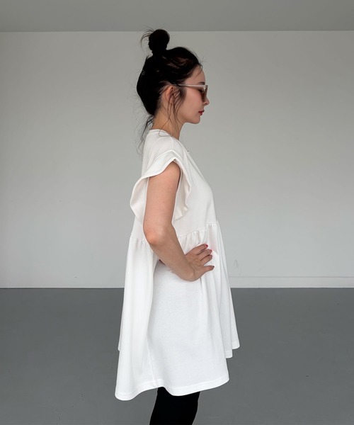 CHERI since1985(シェリ)の「フレンチスリーブマーメイドデザインチュニック(チュニック・レディース・オフホワイト/ブラック・FREE)」の7枚目の写真