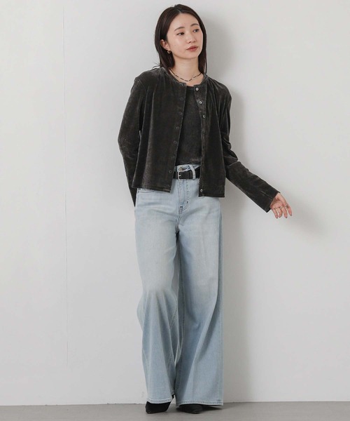 Gready Brilliant(グレディブリリアン)の「ベロア2wayクルーロングスリーブ(その他トップス・レディース・チャコールグレー/ブラック・38)」の8枚目の写真