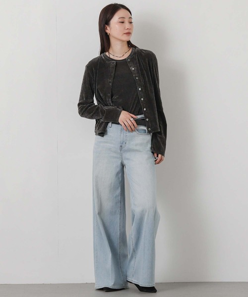 Gready Brilliant(グレディブリリアン)の「ベロア2wayクルーロングスリーブ(その他トップス・レディース・チャコールグレー/ブラック・38)」の16枚目の写真