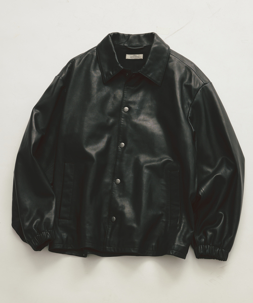 JOURNAL STANDARD relume(ジャーナルスタンダード レリューム)の「ラムレザー コーチジャケット(ライダースジャケット・メンズ・ブラック・MEDIUM/LARGE)」の1枚目の写真