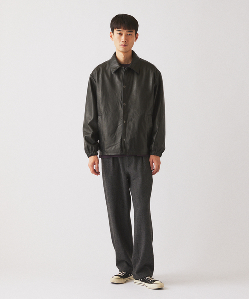 JOURNAL STANDARD relume(ジャーナルスタンダード レリューム)の「ラムレザー コーチジャケット(ライダースジャケット・メンズ・ブラック・MEDIUM/LARGE)」の2枚目の写真