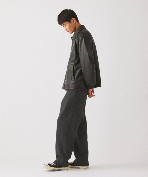 JOURNAL STANDARD relume(ジャーナルスタンダード レリューム)の「ラムレザー コーチジャケット(ライダースジャケット・メンズ・ブラック・MEDIUM/LARGE)」の3枚目の写真