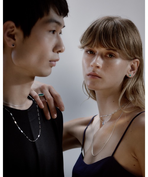 quip queint（クイップクエイント）の「【quip queint】palette pierce/パレット ピアス（ピアス（両耳用）・レディース・ホワイト/ブルー/シルバー×オニキス/グリーン・FREE）」の9枚目の写真