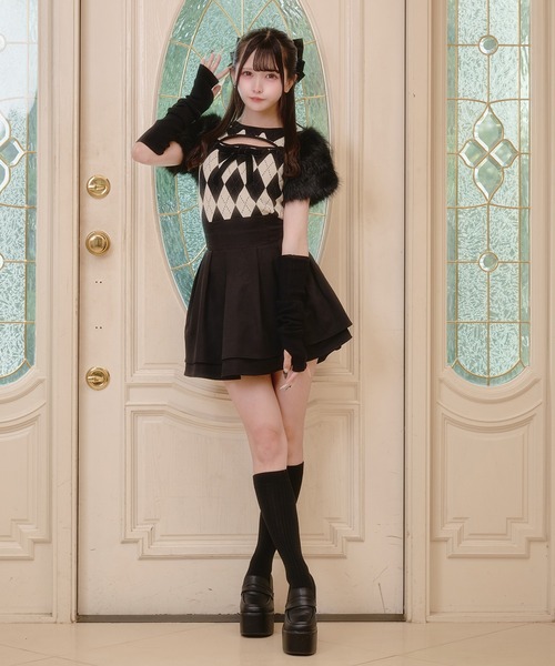 Pal elfy(パルエルフィー)の「アームウォーマー付き袖ファーニット(カーディガン/ボレロ・レディース・ピンク/ブラック/ブラウン系その他・フリー)」の7枚目の写真