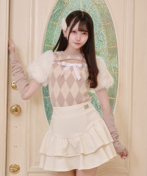 Pal elfy(パルエルフィー)の「アームウォーマー付き袖ファーニット(カーディガン/ボレロ・レディース・ピンク/ブラック/ブラウン系その他・フリー)」の19枚目の写真