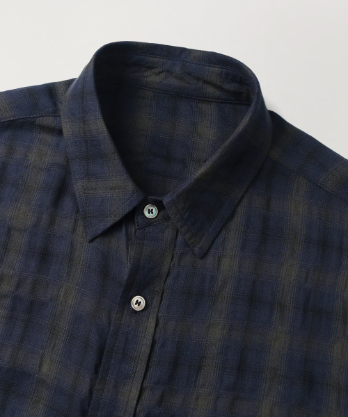 INDUST(インダスト)の「チェックシャツ(ネイビー)(シャツ/ブラウス・レディース・ネイビー・1(S)/2(M)/3(L))」の2枚目の写真