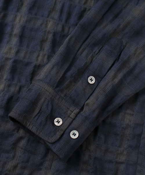 INDUST(インダスト)の「チェックシャツ(ネイビー)(シャツ/ブラウス・レディース・ネイビー・1(S)/2(M)/3(L))」の4枚目の写真