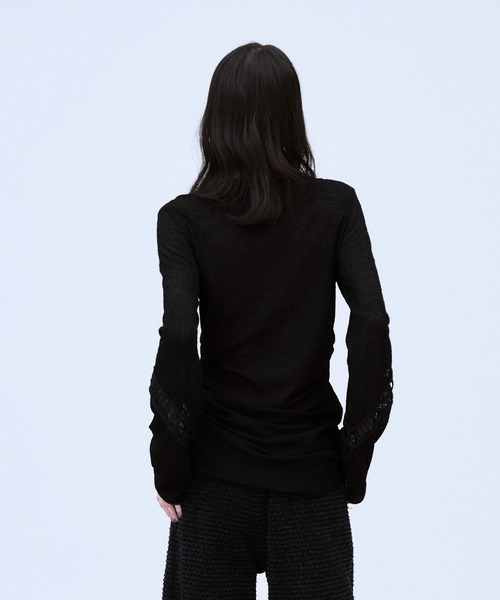 THINGS THAT MATTER（シングス ザット マター）の「MICROCOSMOS LACE SHEER TOPS / マイクロコスモス レース シアー トップス（シャツ/ブラウス・レディース・ネイビー/ブラック・FREE）」の15枚目の写真