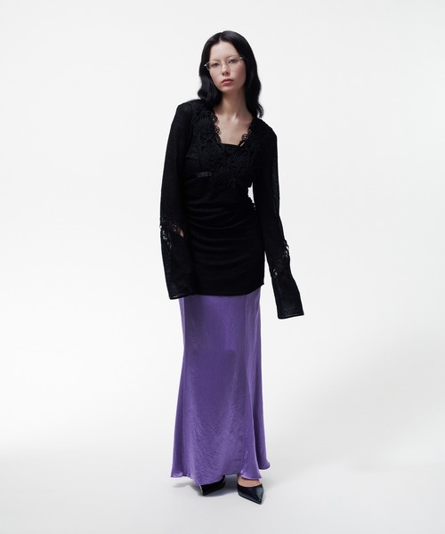 THINGS THAT MATTER（シングス ザット マター）の「MICROCOSMOS LACE SHEER TOPS / マイクロコスモス レース シアー トップス（シャツ/ブラウス・レディース・ネイビー/ブラック・FREE）」の20枚目の写真