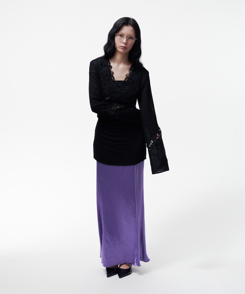 THINGS THAT MATTER（シングス ザット マター）の「MICROCOSMOS LACE SHEER TOPS / マイクロコスモス レース シアー トップス（シャツ/ブラウス・レディース・ネイビー/ブラック・FREE）」の21枚目の写真