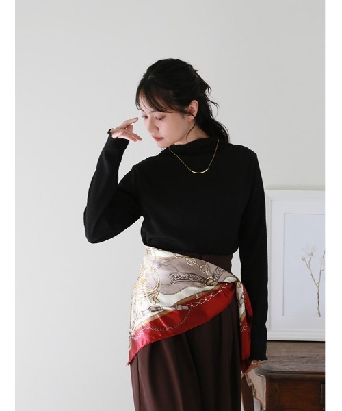 fifth(フィフス)の「カットシャーリングボトルネックロンT(Tシャツ/カットソー・レディース・ブルー/アイボリー/グレイッシュベージュ・M)」の13枚目の写真