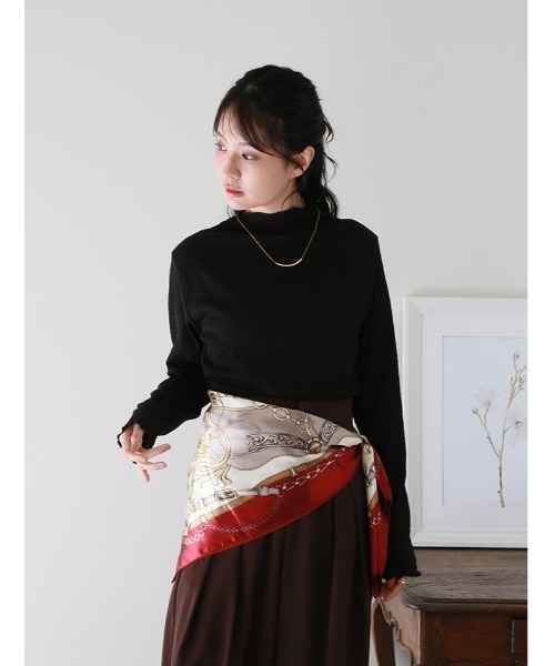 fifth(フィフス)の「カットシャーリングボトルネックロンT(Tシャツ/カットソー・レディース・ブルー/アイボリー/グレイッシュベージュ・M)」の14枚目の写真