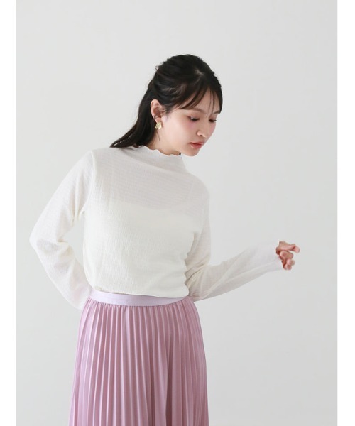 fifth(フィフス)の「カットシャーリングボトルネックロンT(Tシャツ/カットソー・レディース・ブルー/アイボリー/グレイッシュベージュ・M)」の6枚目の写真