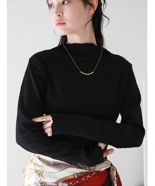 fifth(フィフス)の「カットシャーリングボトルネックロンT(Tシャツ/カットソー・レディース・ブルー/アイボリー/グレイッシュベージュ・M)」の21枚目の写真