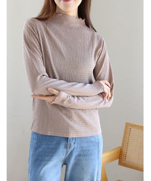 fifth(フィフス)の「カットシャーリングボトルネックロンT(Tシャツ/カットソー・レディース・ブルー/アイボリー/グレイッシュベージュ・M)」の22枚目の写真