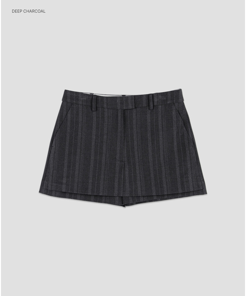ATELIER NAIN(アトリエナイン)の「(PT-5805)MULTI STRIPE SET-UP LOWRISE SKIRT PANTS(その他パンツ・レディース・チャコール・SMALL/MEDIUM)」の1枚目の写真
