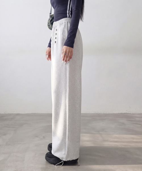 non-hedge(ノンヘッジ)の「ナポレオン風ボタンスウェットワイドパンツ(その他パンツ・レディース・ブラウン/オートミール/ネイビー/ブラック・FREE)」の17枚目の写真