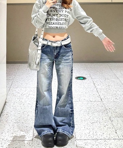 Riff(リフ)の「ウォッシュ加工デニムパンツ(デニムパンツ・レディース・ブルー・S/M/L)」の8枚目の写真