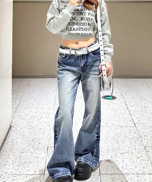 Riff(リフ)の「ウォッシュ加工デニムパンツ(デニムパンツ・レディース・ブルー・S/M/L)」の9枚目の写真