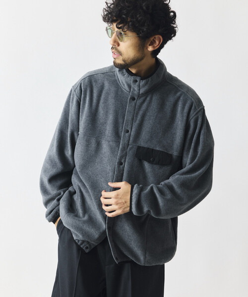 Firsthand(ファーストハンド)の「限定展開 Firsthand / ファーストハンド スナップ フリース ジャケット(ブルゾン・メンズ・ブラック/グレー/ナチュラル・MEDIUM/LARGE)」の2枚目の写真