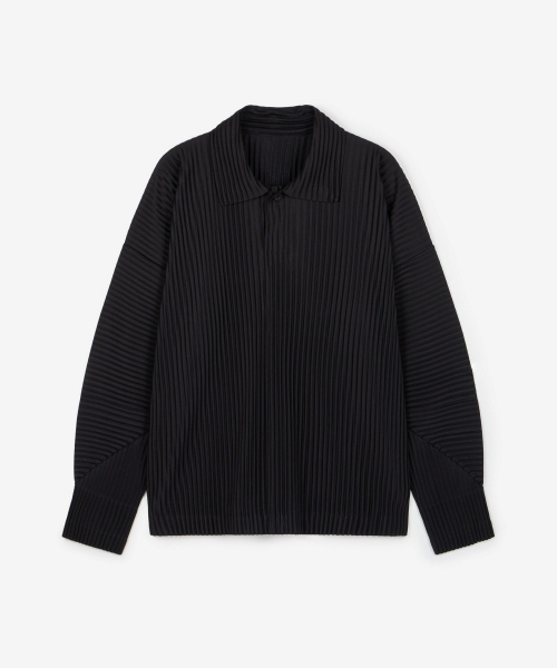 TNGT(ティーエヌジーティー)の「Yoyogi Pleats Collared T-Shirt (Black) TNTS6F103BK(ポロシャツ・レディース・その他・105/110/100/95)」の1枚目の写真