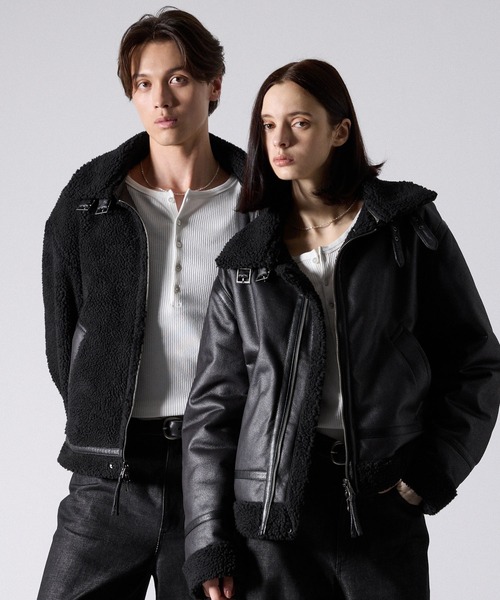 CLEL】4way Reversible Faux Shearling Jacket / 4way リバーシブル