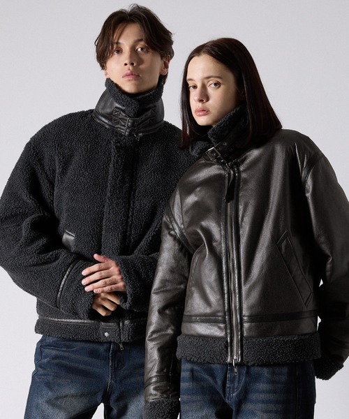 CLEL】4way Reversible Faux Shearling Jacket / 4way リバーシブル