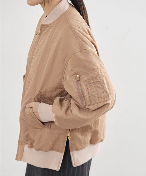 IENA(イエナ)の「ナイロンMA1(MA-1・レディース・チャコールグレー/ベージュ・FREE)」の15枚目の写真