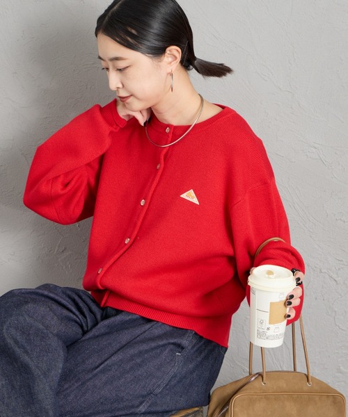 KELTY（ケルティ）の「【WEB先行予約】[KELTY/ケルティ] 別注 ワンポイントロゴ クルーネックニットカーディガン（カーディガン/ボレロ・レディース・レッド/ブラウン/チャコール/セージグリーン/オートミール・M/S）」の10枚目の写真