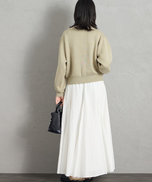 KELTY（ケルティ）の「【WEB先行予約】[KELTY/ケルティ] 別注 ワンポイントロゴ クルーネックニットカーディガン（カーディガン/ボレロ・レディース・レッド/ブラウン/チャコール/セージグリーン/オートミール・M/S）」の6枚目の写真