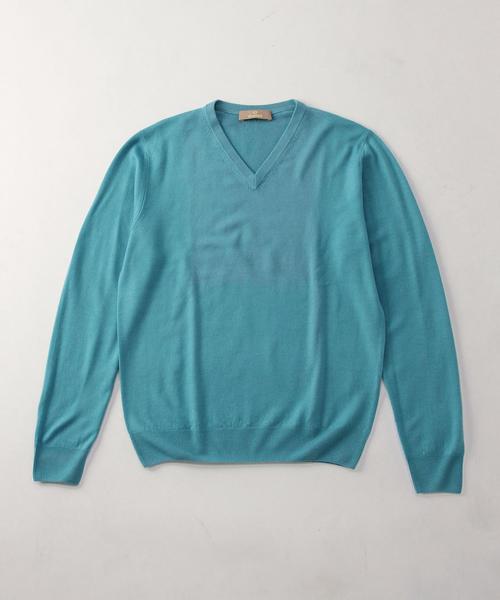 UNITED ARROWS（ユナイテッドアローズ）の「＜Cruciani(クルチアーニ)＞ WOOL H/G VNECK◆（ニット/セーター・メンズ・ワインレッド/ネイビー/ターコイズブルー・48/52/46/50）」の3枚目の写真