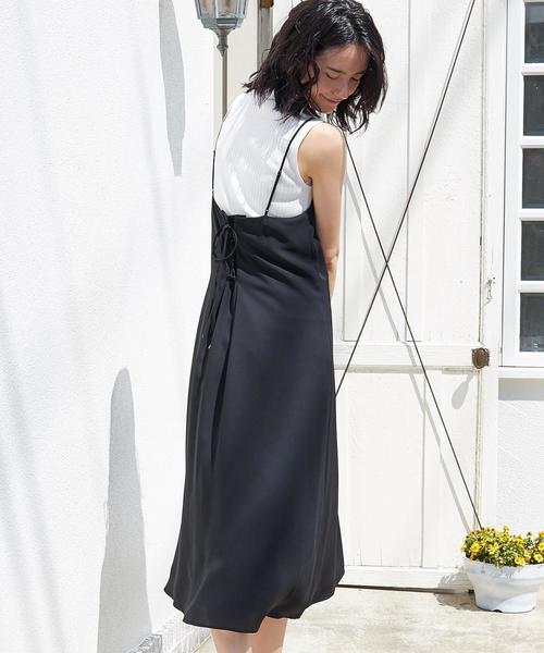 green label relaxing（グリーンレーベルリラクシング）の「KF Pドビー キャミ ワンピース（ワンピース・レディース・ブラック/オレンジ系その他・FREE）」の3枚目の写真