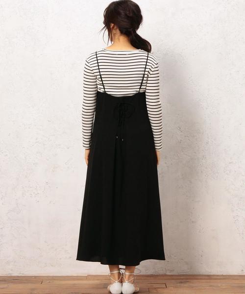 green label relaxing（グリーンレーベルリラクシング）の「KF Pドビー キャミ ワンピース（ワンピース・レディース・ブラック/オレンジ系その他・FREE）」の5枚目の写真