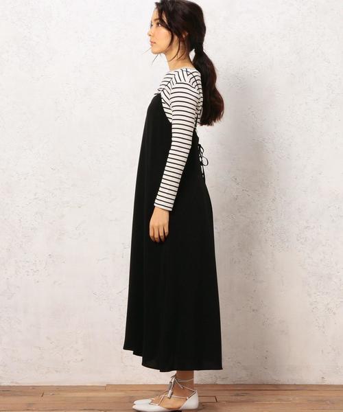 green label relaxing（グリーンレーベルリラクシング）の「KF Pドビー キャミ ワンピース（ワンピース・レディース・ブラック/オレンジ系その他・FREE）」の6枚目の写真