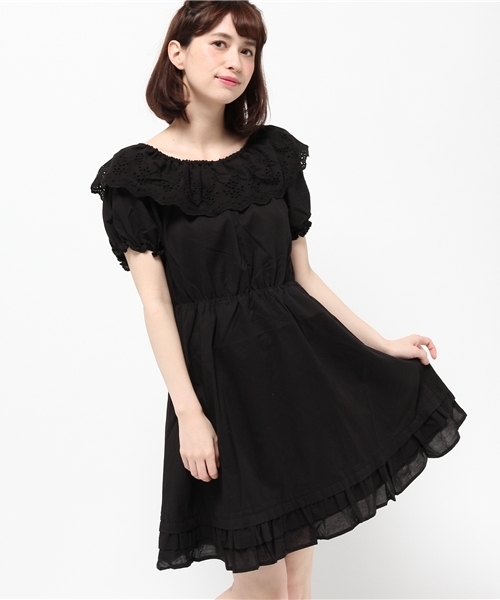 earth music&ecology（アースミュージックアンドエコロジー）の「【2016Summer】コットンレースワンピース（ワンピース・レディース・ブラック/ホワイト/ピンク・FREE）」の3枚目の写真