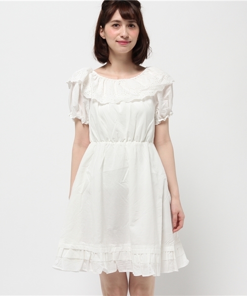 earth music&ecology（アースミュージックアンドエコロジー）の「【2016Summer】コットンレースワンピース（ワンピース・レディース・ブラック/ホワイト/ピンク・FREE）」の7枚目の写真