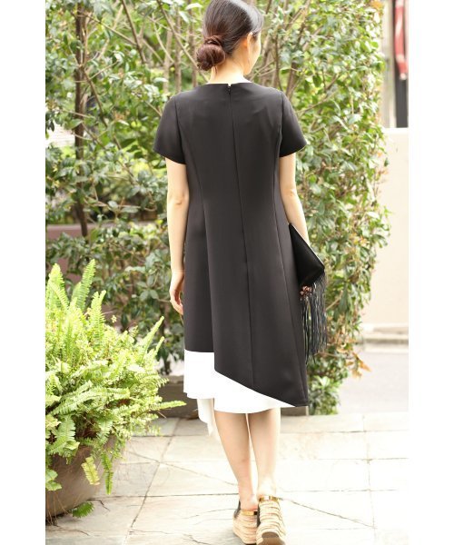 FIGARO Paris（フィガロパリ）の「カラーブロック アシメワンピース◆（ワンピース・レディース・ホワイト/ブラック・38/36）」の15枚目の写真